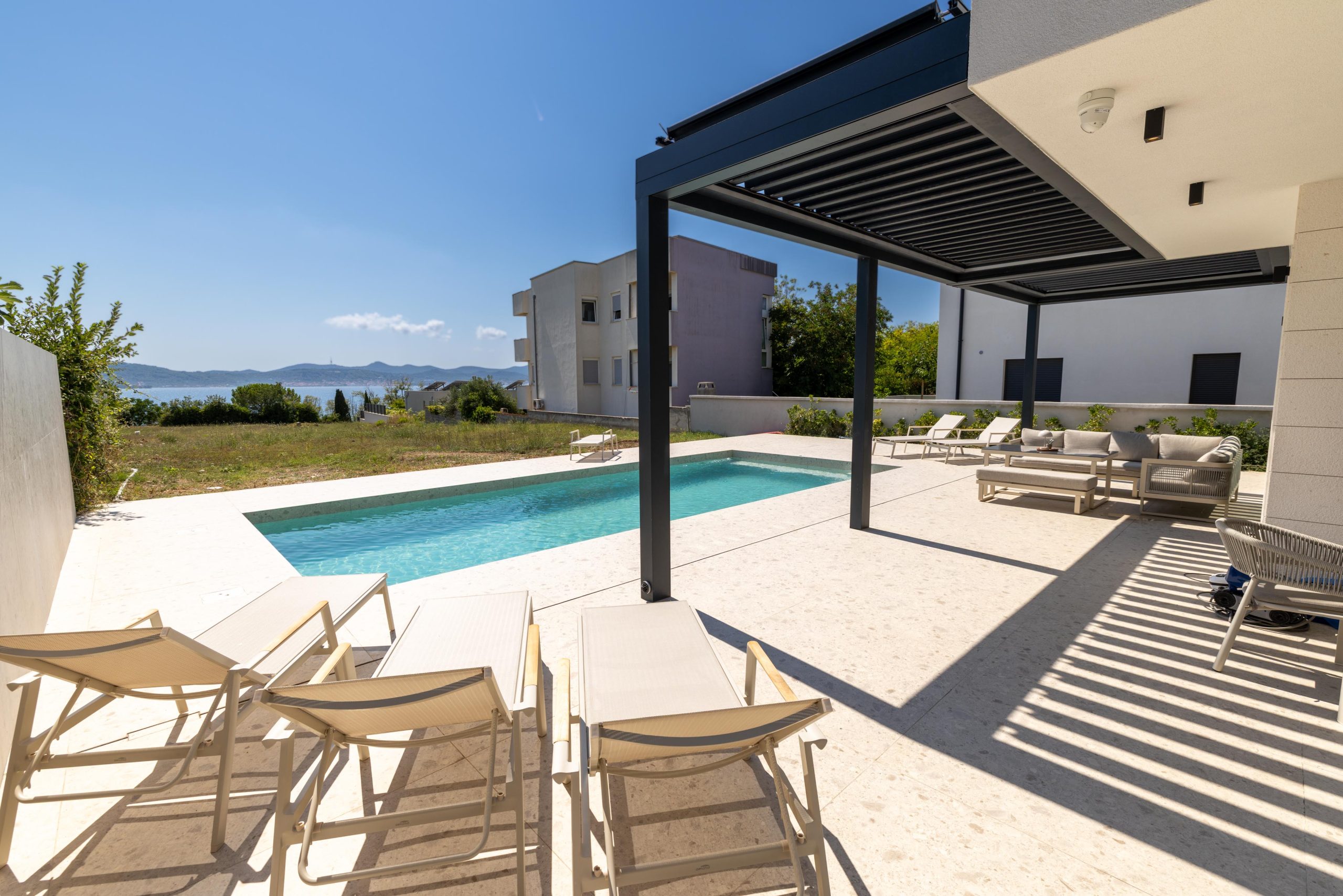 Villa Karma Zadar Pogled more od kuce<br />
